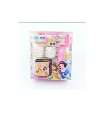 Pack Of_2 Roller Seal Stamp with Ink pad For DIY Kids Handle Rubber Stamp | Plastic | Stationery | 3+ Years