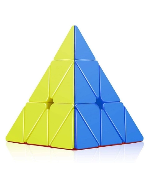 Pyramid Cube 3x3 High Speed Stickerless Triangle Pyraminx Puzzle Cube  | Plastic | Creative Toys | 5+ Years