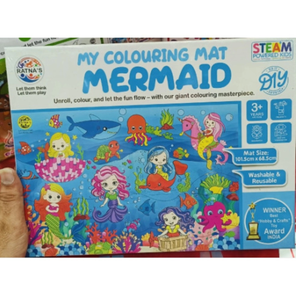 Mermaid Printed Colouring Mat | Canvas | Educational Toys | 3+ Years Mermaid Printed Colouring Mat | Canvas | Educational Toys | 3+ Years