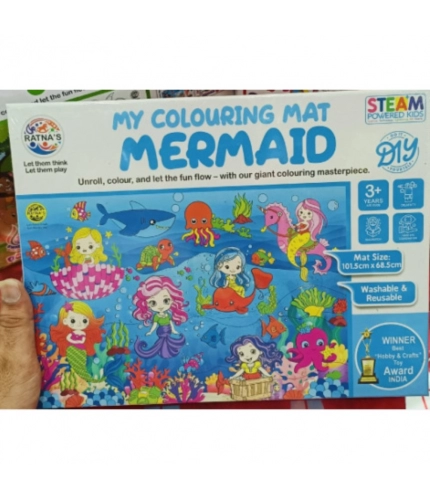 Mermaid Printed Colouring Mat | Canvas | Educational Toys | 3+ Years