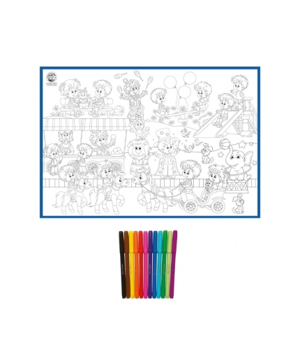 Carnival Printed Colouring Mat | Canvas | Educational Toys | 3+ Years Carnival Printed Colouring Mat | Canvas | Educational Toys | 3+ Years