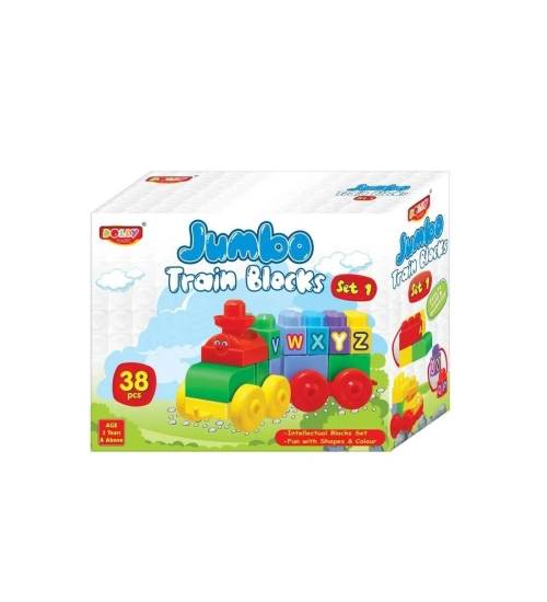 38_Pcs Set Jumbo Train Blocks | ‎Plastic | Educational Toys | 3+ Years