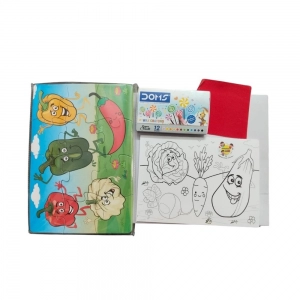 2 In 1 Puzzle & Colors Vegetable |   Cardboard  |   Educational Toys| 3+ Years