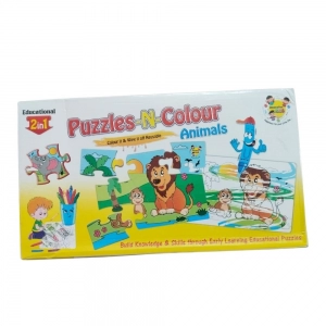 2 In 1 Puzzle & Colors Animal |   Cardboard  |   Educational Toys| 3+ Years