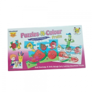 2 In 1 Puzzle & ColorsFtruit |   Cardboard  |   Educational Toys| 3+ Years