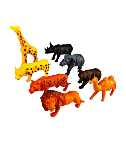 8_Pcs Set For Wild PVC Animals| Cardboard | Toys | 5+ Years 8_Pcs Set For Wild PVC Animals| Cardboard | Toys | 5+ Years