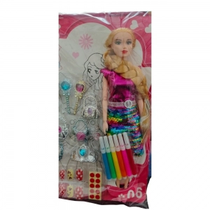 Barbie Doll With Jewellery Set |   Rubber  |   Toys| 1+ Years