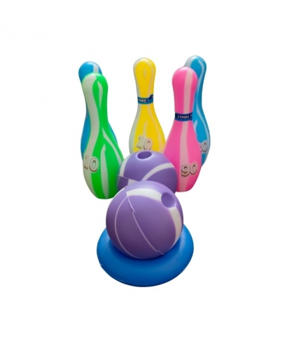 Junior Bowling Set With 5 Bottles 2 Balls And 1 Ball Stand Ring |   Plastic  |   Toys| 1+ Years