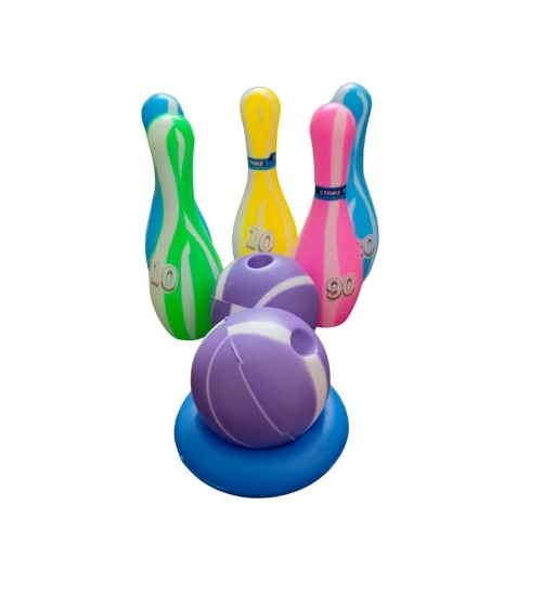 Junior Bowling Set With 5 Bottles 2 Balls And 1 Ball Stand Ring | Plastic | Toys| 1+ Years Junior Bowling Set With 5 Bottles 2 Balls And 1 Ball Stand Ring | Plastic | Toys| 1+ Years