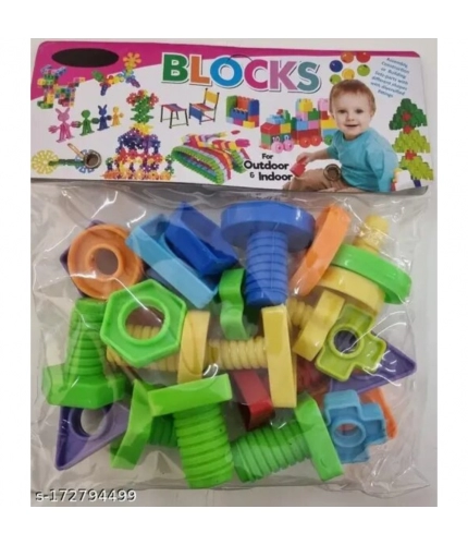 Nut &amp; Bolt PVC Block | Plastic | Toys | 3+ Years