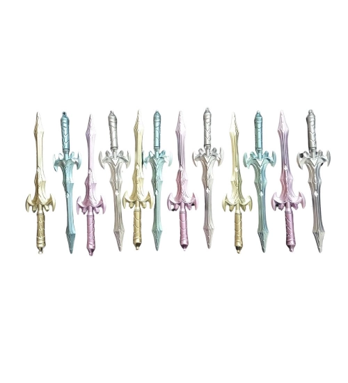 12 PCS_Set Talwar Star Style Sword Novelty  Ball Pen  | Plastic | Stationery | 5+ Years