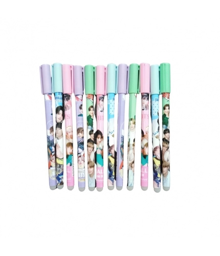 12_Pcs Set BTS Theme Reusable Pencil | Plastic, Metal | Stationery | 3+ Years 12_Pcs Set BTS Theme Reusable Pencil | Plastic, Metal | Stationery | 3+ Years