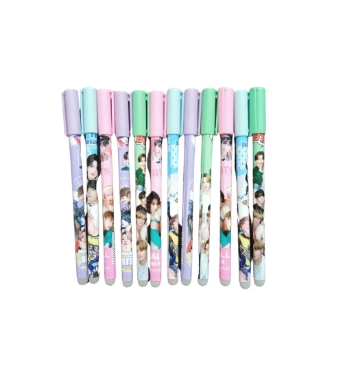 12_Pcs Set BTS Theme Reusable Pencil  | Plastic, Metal | Stationery | 3+ Years