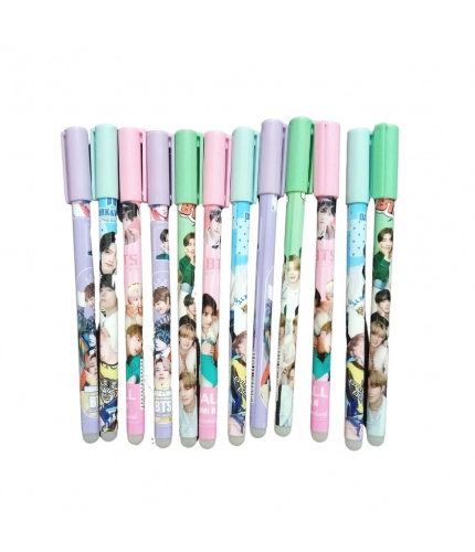 12_Pcs Set BTS Theme Reusable Pencil  | Plastic, Metal | Stationery | 3+ Years