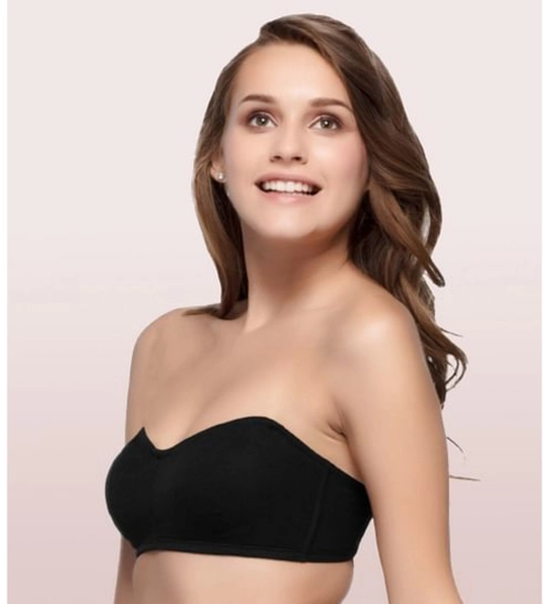 Enamor A019 Women's Cotton Strapless Bra (Black)