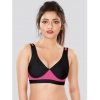 Dropship Dermawear SB-1102 Women's 4D Stretch Sports Bra (Black-Pink)