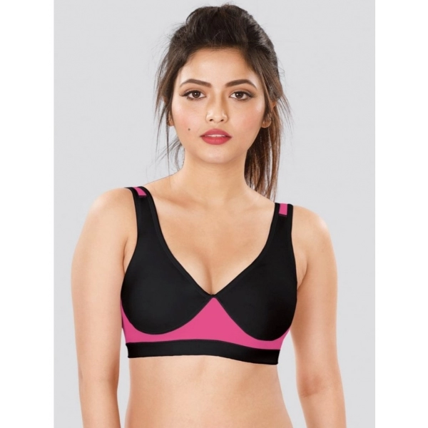 Dropship Dermawear SB-1102 Women's 4D Stretch Sports Bra (Black-Pink)