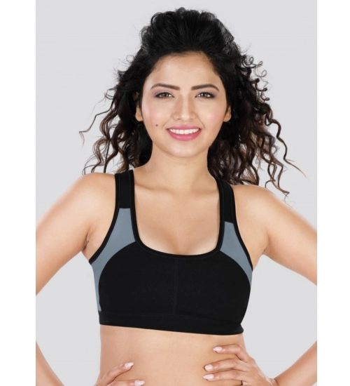 Dermawear SB-1101 Women's 4D Stretch Sports Bra (Black-Grey)