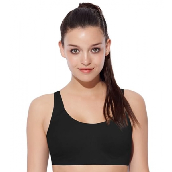 Dropship Enamor SB06 Women's Cotton Low Impact Non-Padded, Non-Wired, High-Coverage Bra (Black)