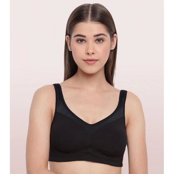 Dropship Enamor A112 Women's Cotton Full Support Bra (Black)