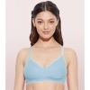 Dropship Enamor A042 Women's Cotton Everyday Non Padded And Wirefree Bra (Chambray-Melange)