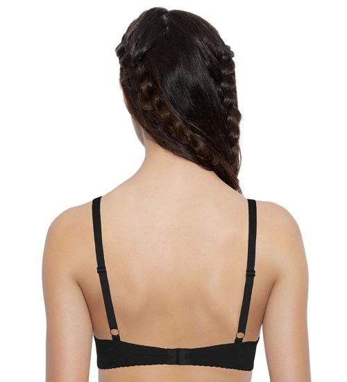 Enamor A039 Women's Cotton Non-Wired &amp; Medium Coverage T-Shirt Bra (Black)