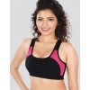 Dropship Dermawear SB-1101 Women's 4D Stretch Sports Bra (Black-Pink)