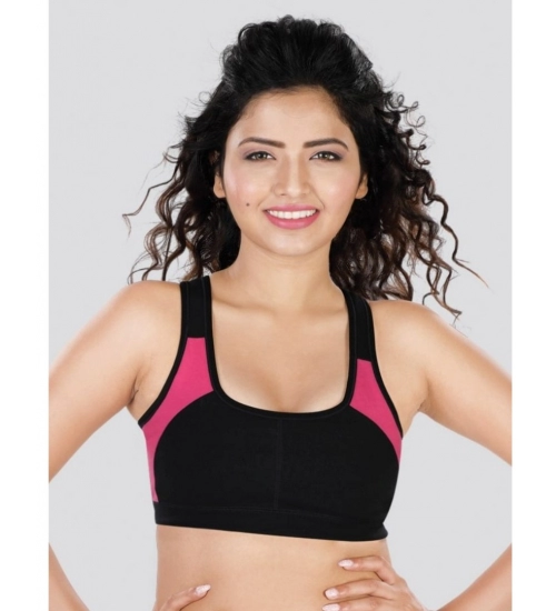 Dermawear SB-1101 Women's 4D Stretch Sports Bra (Black-Pink)