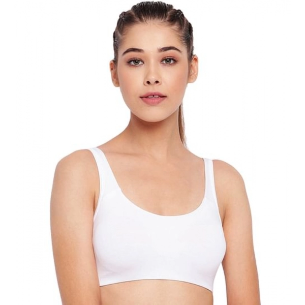 Dropship Enamor SB06 Women's Cotton Low Impact Non-Padded, Non-Wired, High-Coverage Bra (White)