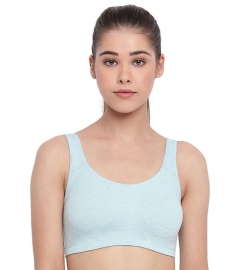 Enamor SB06 Women's Cotton Low Impact Non-Padded, Non-Wired, High-Coverage Bra (Capri-Melange)