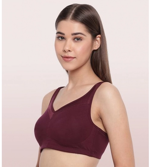 Enamor A112 Women's Cotton Full Support Bra (GrapeWine)