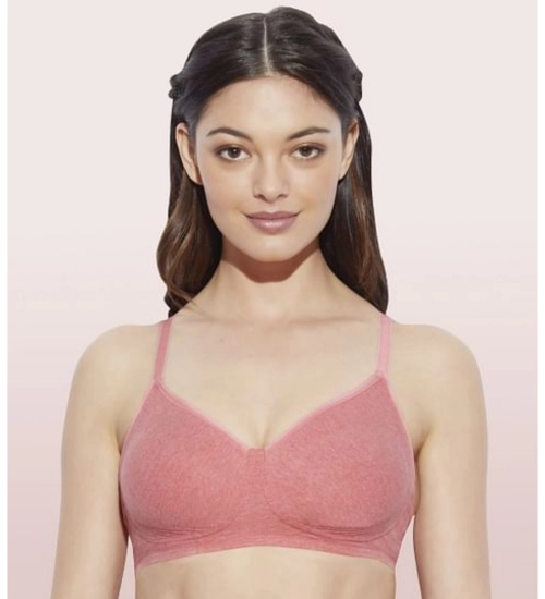 Enamor A042 Women's Cotton Everyday Non Padded And Wirefree Bra (Tomato-Melange)