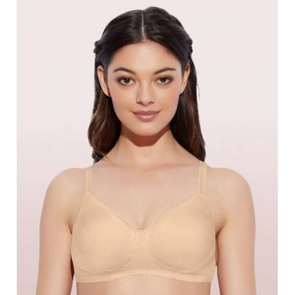 Dropship Enamor A042 Women's Cotton Everyday Non Padded And Wirefree Bra (Skin)