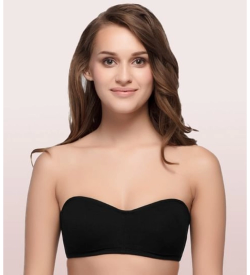 Enamor A019 Women's Cotton Strapless Bra (Black)