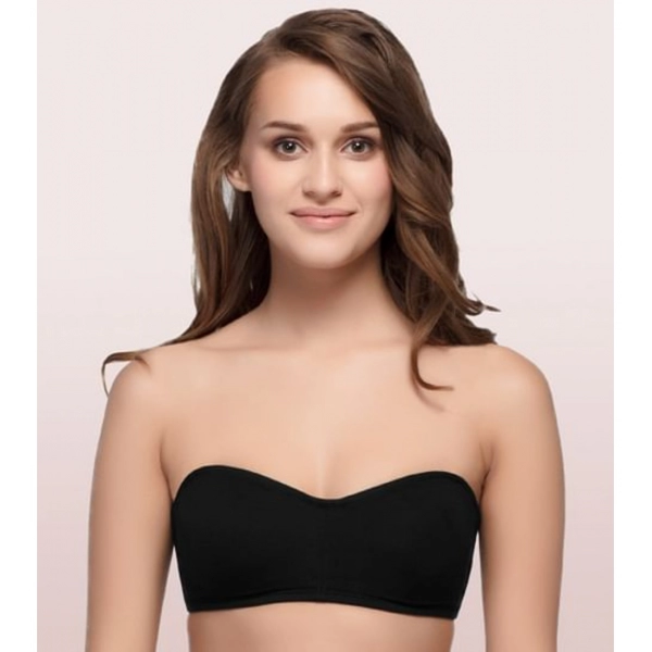 Dropship Enamor A019 Women's Cotton Strapless Bra (Black)