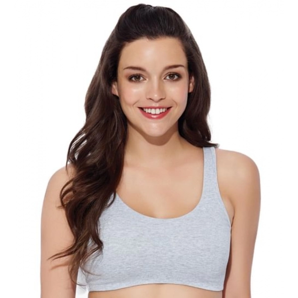 Dropship Enamor SB06 Women's Cotton Low Impact Non-Padded, Non-Wired, High-Coverage Bra (Grey-Melange)
