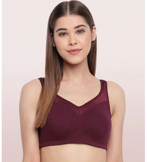 Enamor A112 Women's Cotton Full Support Bra (GrapeWine)