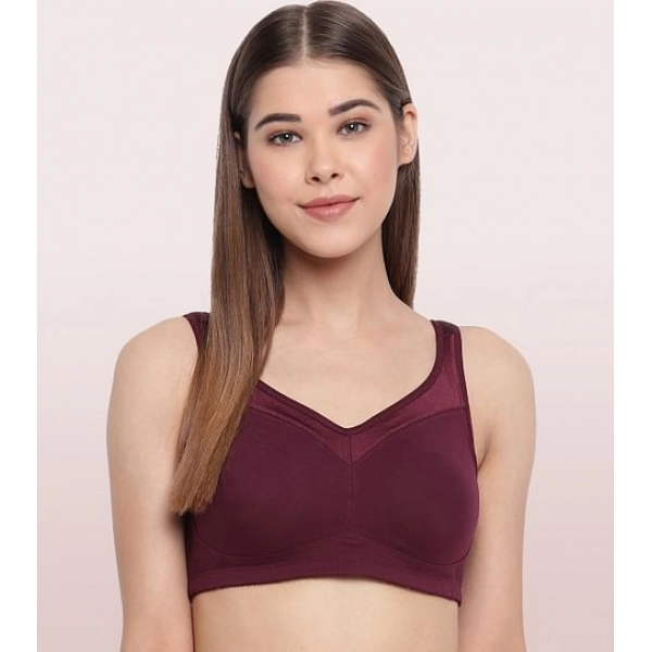 Dropship Enamor A112 Women's Cotton Full Support Bra (GrapeWine)