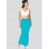 Dropship Dermawear Women's 4D Stretch Saree Shapewear (Turquoise-Blue)
