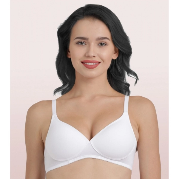 Dropship Enamor A039 Women's Cotton Non-Wired &amp; Medium Coverage T-Shirt Bra (White)