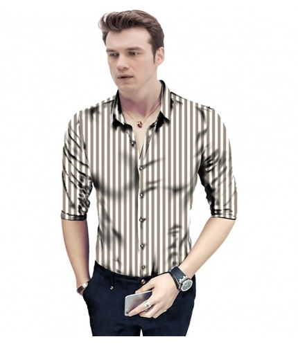 Men's Casual Floral Printed Cotton Blend Unstitched Shirt Fabric 1.6 Mtrs (Brown)