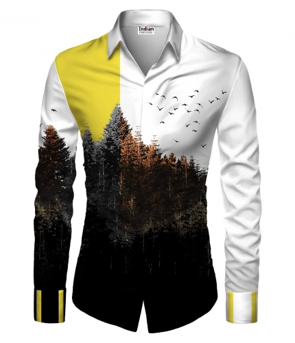 Men's Casual Floral Printed Cotton Blend Unstitched Shirt Fabric 1.6 Mtrs (Multicolor)