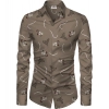 Men's Casual Floral Printed Cotton Blend Unstitched Shirt Fabric 1.6 Mtrs (Brown) Men's Casual Floral Printed Cotton Blend Unstitched Shirt Fabric 1.6 Mtrs (Brown)