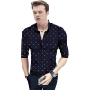 Men's Casual Floral Printed Cotton Blend Unstitched Shirt Fabric 1.6 Mtrs (Dark Blue) Men's Casual Floral Printed Cotton Blend Unstitched Shirt Fabric 1.6 Mtrs (Dark Blue)
