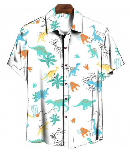 Men's Casual Floral Printed Cotton Blend Unstitched Shirt Fabric 1.6 Mtrs (Sky Blue)