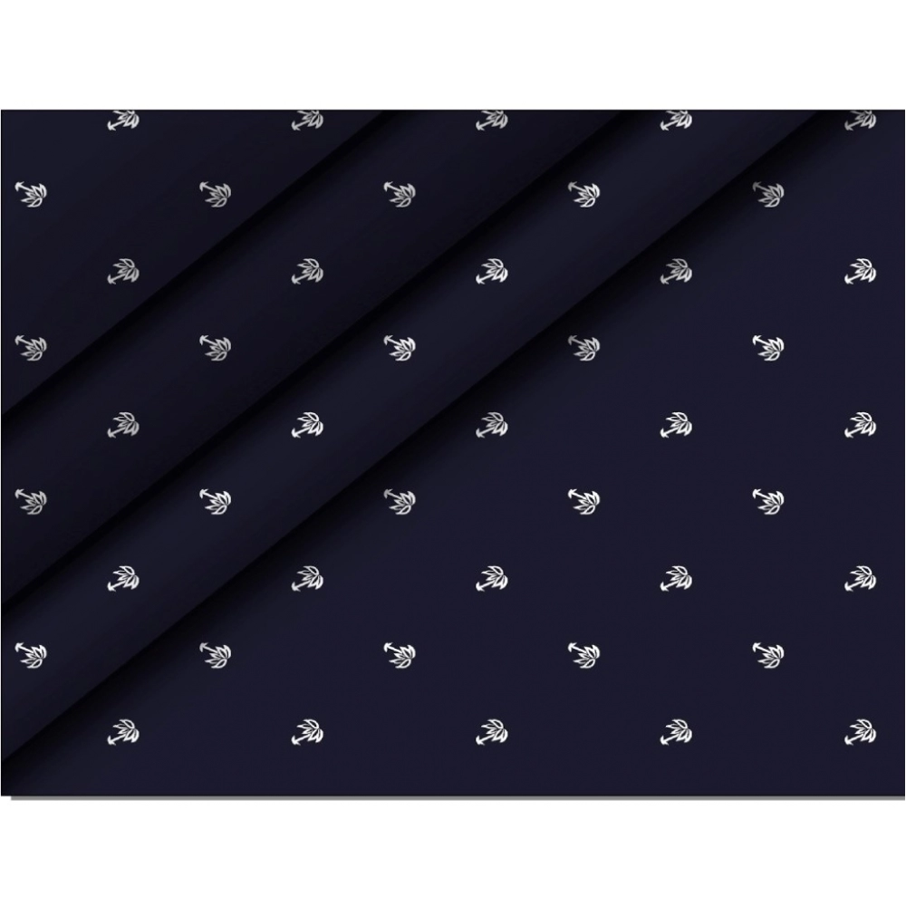 Men's Casual Floral Printed Cotton Blend Unstitched Shirt Fabric 1.6 Mtrs (Dark Blue) Men's Casual Floral Printed Cotton Blend Unstitched Shirt Fabric 1.6 Mtrs (Dark Blue)