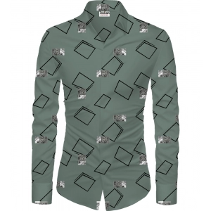 Generic Men's Casual Floral Printed Cotton Blend Unstitched Shirt Fabric 1.6 Mtrs (Grey)