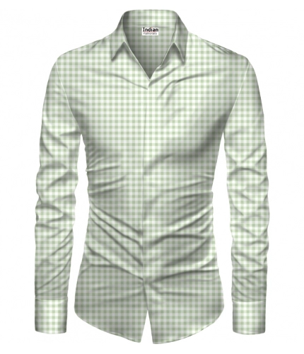 Men's Casual Floral Printed Cotton Blend Unstitched Shirt Fabric 1.6 Mtrs (Green)