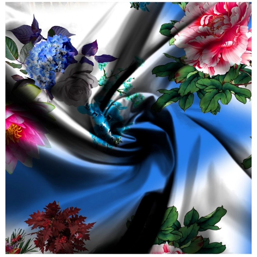 Men's Casual Floral Printed Cotton Blend Unstitched Shirt Fabric 1.6 Mtrs (Blue) Men's Casual Floral Printed Cotton Blend Unstitched Shirt Fabric 1.6 Mtrs (Blue)
