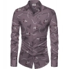 Men's Casual Floral Printed Cotton Blend Unstitched Shirt Fabric 1.6 Mtrs (Violet)